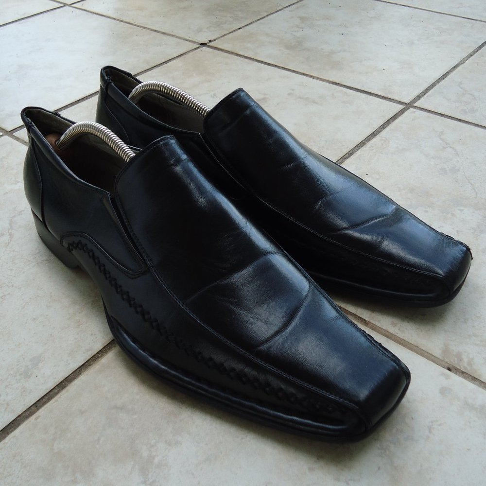 Men's STEVE MADDEN Black Genuine Leather Dress Sho